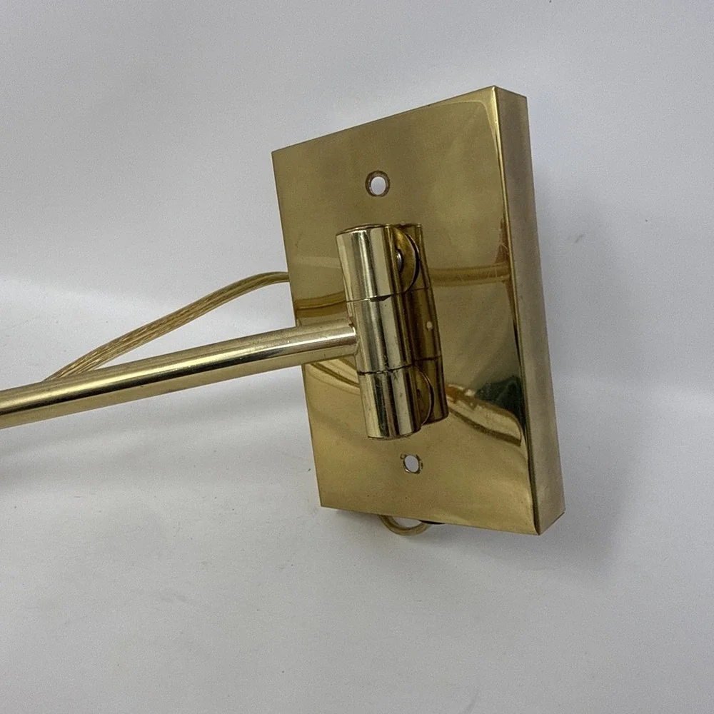 Vintage MCM Brass Articulating Swing Arm Sconce Lamp Wear Areas